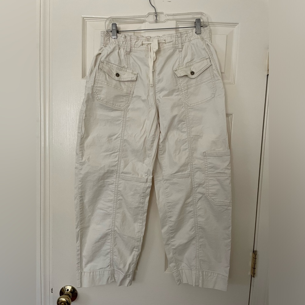 Anthropologie Pilcro Cargo Utility Pants Cream White Size Small